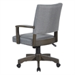 Scranton & Co Antique Gray Banker's Chair in Gray Fabric with Nailhead Trim