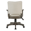 Scranton & Co Gray Banker's Chair in Ivory White Fabric with Nailhead Trim