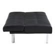 Scranton & Co Convertible Futon Sofa in Black Faux Leather with Steel Frame