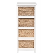 Scranton & Co 4-Tier Storage Tower in White with Natural Seagrass Baskets