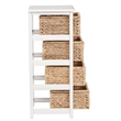 Scranton & Co 4-Tier Storage Tower in White with Natural Seagrass Baskets