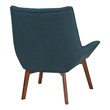 Scranton & Co Mid-Century Tufted Accent Chair in Azure Blue with Coffee Legs