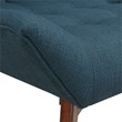 Scranton & Co Mid-Century Tufted Accent Chair in Azure Blue with Coffee Legs