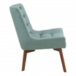 Scranton & Co Mid-Century Tufted Accent Chair in Sea Blue with Coffee Legs