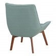 Scranton & Co Mid-Century Tufted Accent Chair in Sea Blue with Coffee Legs