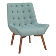 Scranton & Co Mid-Century Tufted Accent Chair in Sea Blue with Coffee Legs