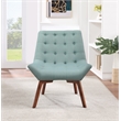 Scranton & Co Mid-Century Tufted Accent Chair in Sea Blue with Coffee Legs