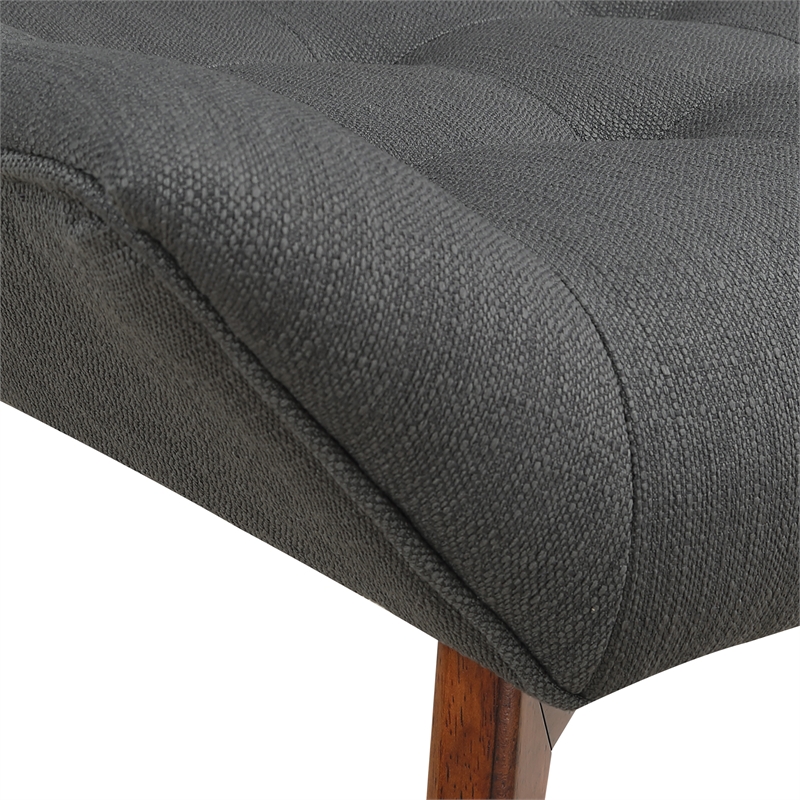 Scranton & Co Charcoal Gray Tufted Accent Chair with Coffee Finish Legs