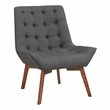 Scranton & Co Charcoal Gray Tufted Accent Chair with Coffee Finish Legs