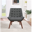 Scranton & Co Charcoal Gray Tufted Accent Chair with Coffee Finish Legs