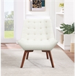 Scranton & Co Linen Cream Tufted Accent Chair with Coffee Finish Legs