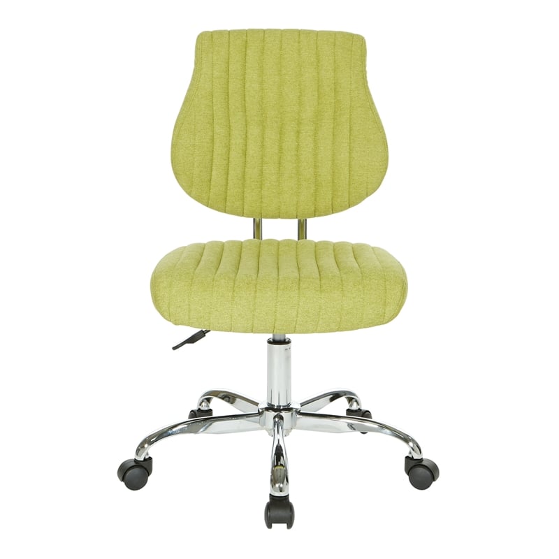 Scranton & Co Basil Green Fabric Office Chair with Chrome Base and Lumbar