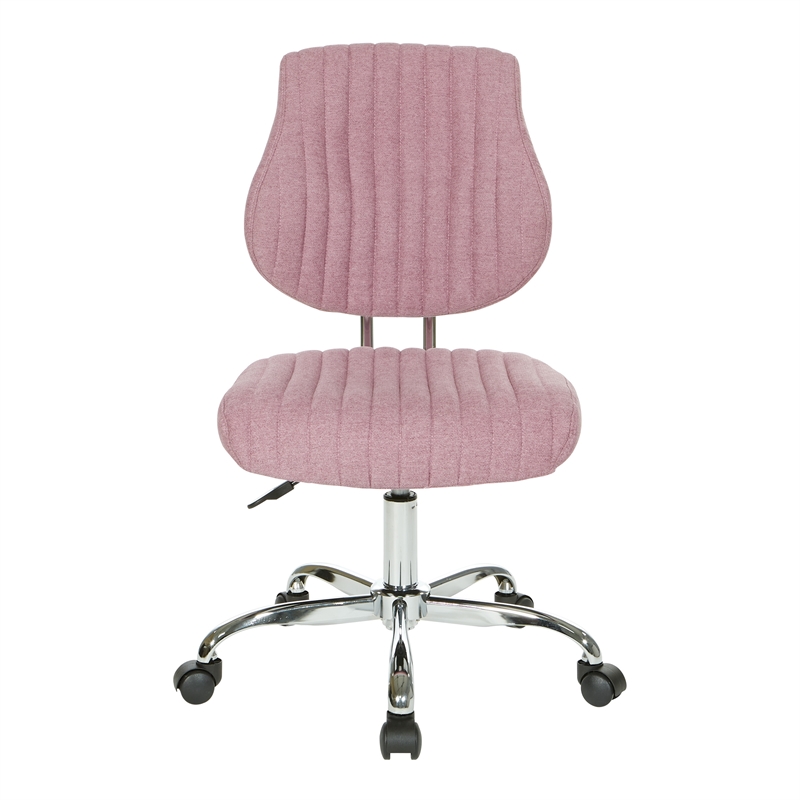 Scranton & Co Orchid Purple Fabric Office Chair with Chrome Base and Lumbar