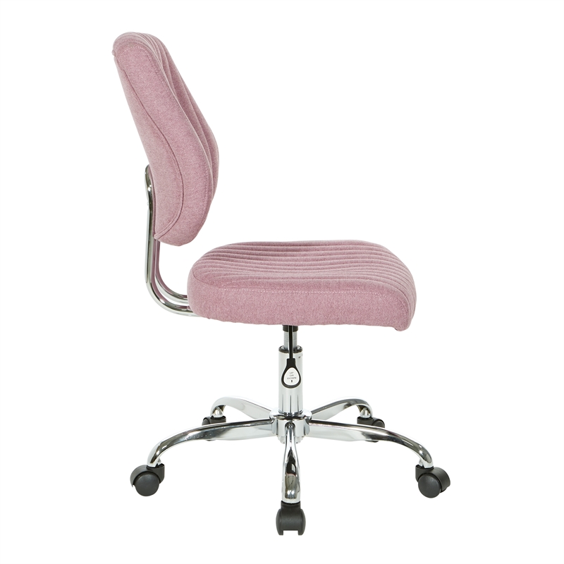 Scranton & Co Orchid Purple Fabric Office Chair with Chrome Base and Lumbar