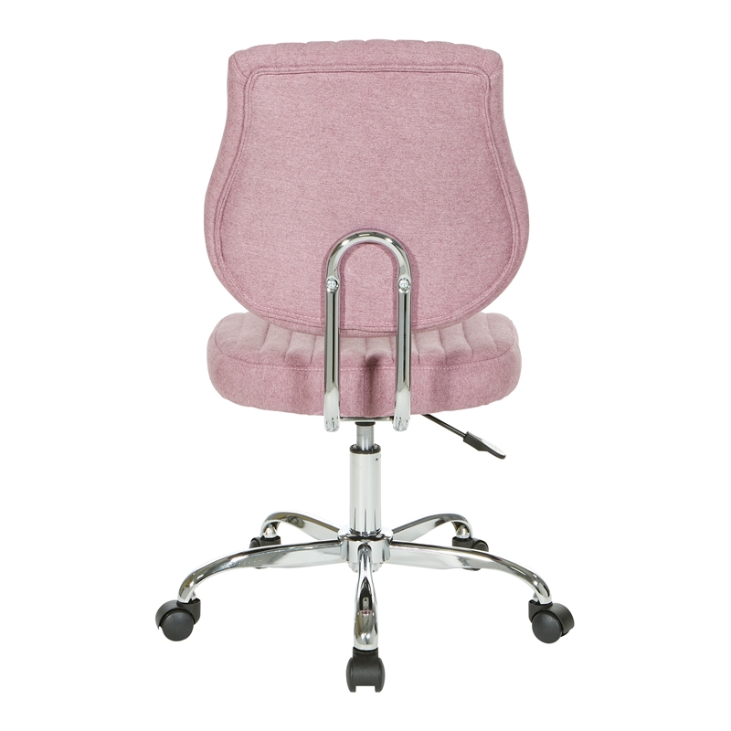 Scranton & Co Orchid Purple Fabric Office Chair with Chrome Base and Lumbar