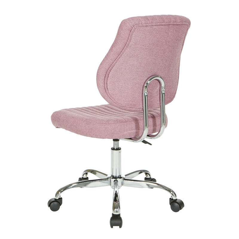 Scranton & Co Orchid Purple Fabric Office Chair with Chrome Base and Lumbar