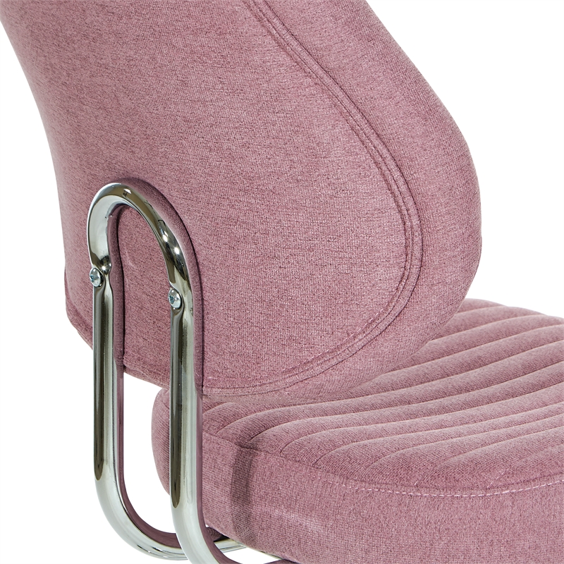 Scranton & Co Orchid Purple Fabric Office Chair with Chrome Base and Lumbar
