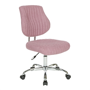 Scranton & Co Orchid Purple Fabric Office Chair with Chrome Base and Lumbar