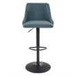 Scranton & Co Navy Faux Leather Height Adjustable Swivel Stool with Back