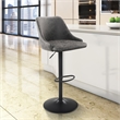 Scranton & Co Charcoal Faux Leather Height Adjustable Swivel Stool with Back