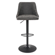 Scranton & Co Charcoal Faux Leather Height Adjustable Swivel Stool with Back