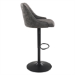Scranton & Co Charcoal Faux Leather Height Adjustable Swivel Stool with Back