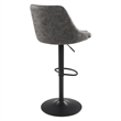 Scranton & Co Charcoal Faux Leather Height Adjustable Swivel Stool with Back