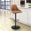 Scranton & Co Sand Brown Faux Leather Height Adjustable Swivel Stool with Back