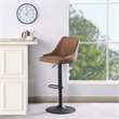 Scranton & Co Sand Brown Faux Leather Height Adjustable Swivel Stool with Back