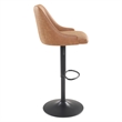 Scranton & Co Sand Brown Faux Leather Height Adjustable Swivel Stool with Back