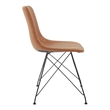 Scranton & Co Sand Brown Faux Leather Scoop Design Chair 2 Pack Metal Legs