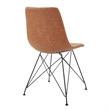 Scranton & Co Sand Brown Faux Leather Scoop Design Chair 2 Pack Metal Legs