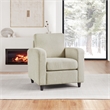 Scranton & Co Modern Club Chair in Cream Fabric with Espresso Wood Legs