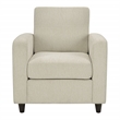 Scranton & Co Modern Club Chair in Cream Fabric with Espresso Wood Legs