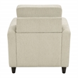 Scranton & Co Modern Club Chair in Cream Fabric with Espresso Wood Legs