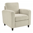 Scranton & Co Modern Club Chair in Cream Fabric with Espresso Wood Legs