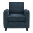 Scranton & Co Modern Club Chair in Indigo Fabric with Espresso Wood Legs