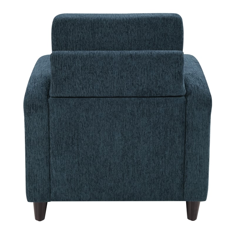 Scranton & Co Modern Club Chair in Indigo Fabric with Espresso Wood Legs