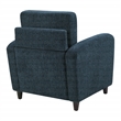 Scranton & Co Modern Club Chair in Indigo Fabric with Espresso Wood Legs