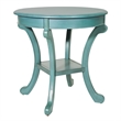 Scranton & Co Hand-Painted Accent Table in Antique Caribbean Blue Wood Finish