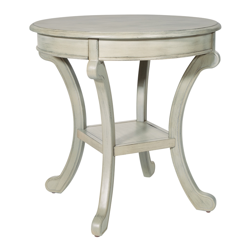 Scranton & Co Hand-Painted Accent Table in Antique Gray Stone Wood Finish