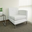 Scranton & Co Right Arm Facing Chair in White Faux Leather Chrome Base