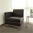 Scranton & Co Left Arm Facing Armchair in Espresso Faux Leather Chrome