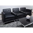 Scranton & Co Black Faux Leather Armchair with Chrome Finished Base
