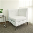 Scranton & Co White Faux Leather Corner Chair with Chrome Finished Base
