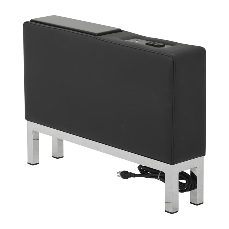 Scranton & Co Modular Console with Charging Station in Black Faux Leather