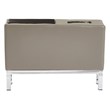 Scranton & Co Center Console with Charging Station in Smoke Gray Faux Leather