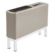 Scranton & Co Center Console with Charging Station in Smoke Gray Faux Leather
