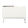 Scranton & Co Center Console with Charging Station in White Faux Leather