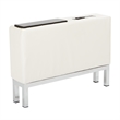 Scranton & Co Center Console with Charging Station in White Faux Leather